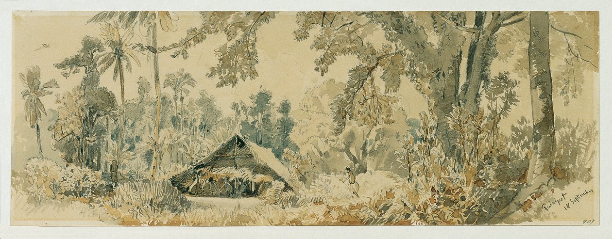 Native Hut on the Island of Puinipet (Ponape), Caroline Islands by Joseph Selleny