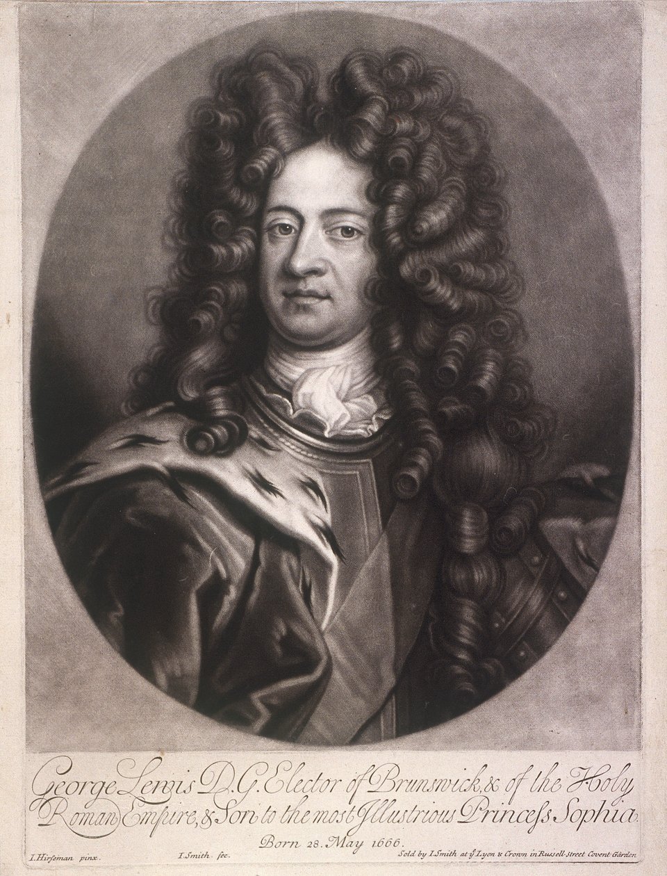 Oval portrait of George I, King of Great Britain, c1700 by Joseph Smith