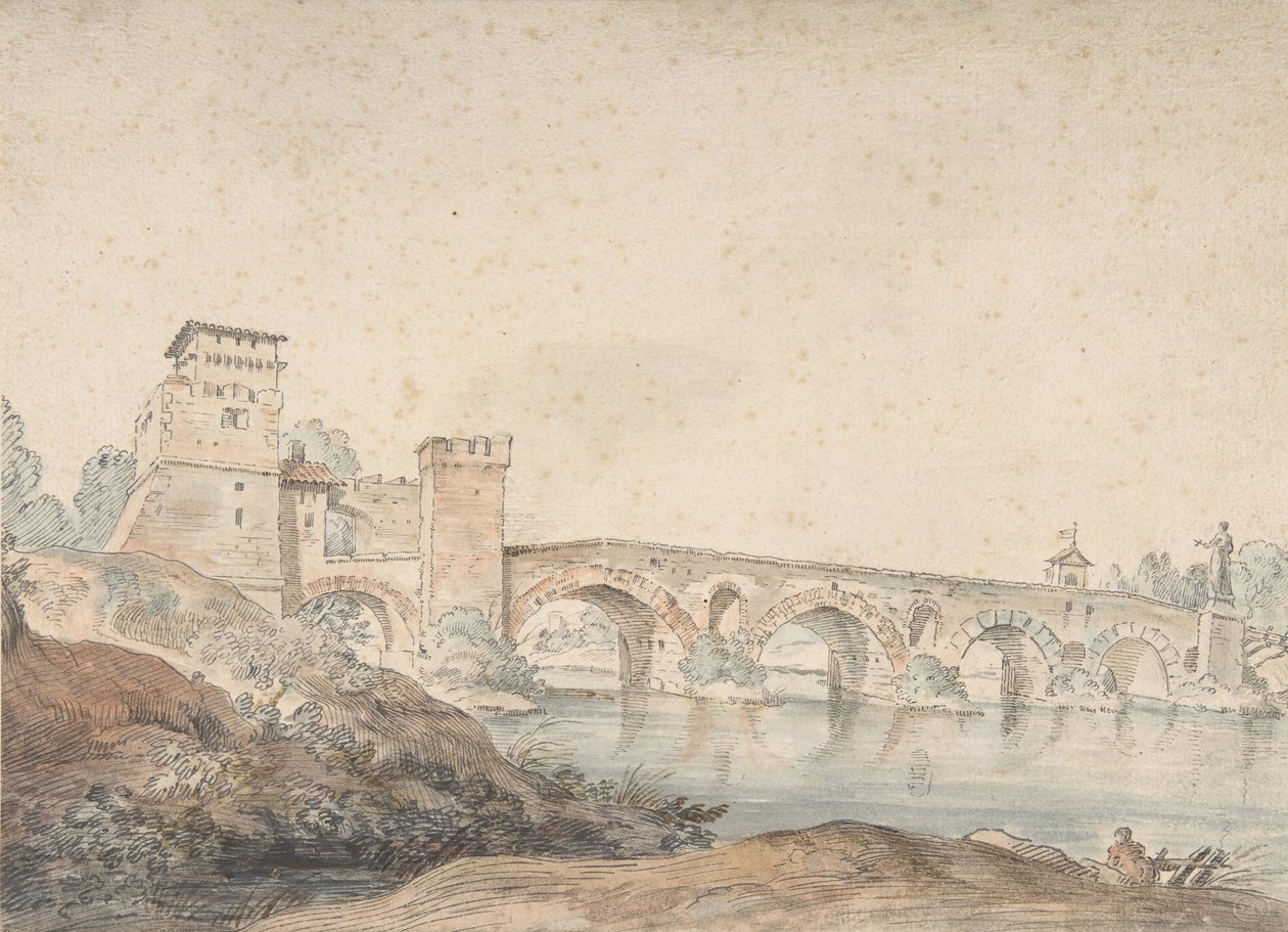 Ponte Molle, Rome, 18th century by Joseph Vernet.