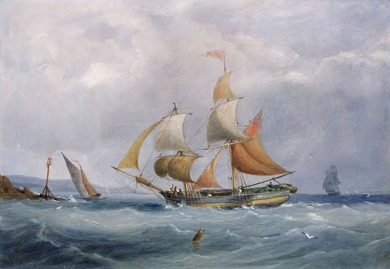 A commercial brig entering the mouth of the Avon, in Bristol by Joseph Walter