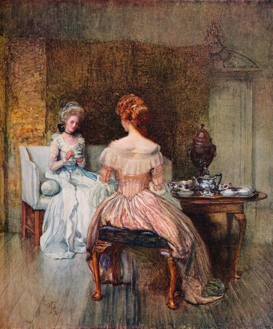 A Dish of Bohea in the Days of the Georges, c1870 by Joseph Walter West