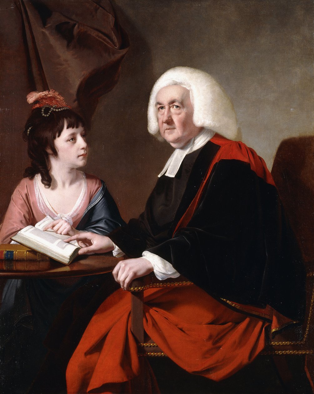 Portrait of the Rev. Thomas Wilson D.D. and His Adopted Daughter, Miss Catherine Macauley by Joseph Wright of Derby