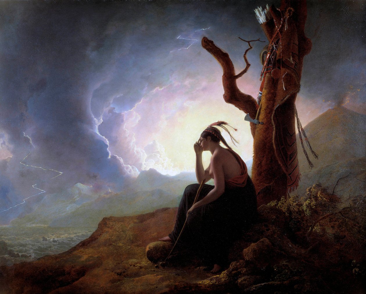 The widow of an Indian chief watching over her husband
