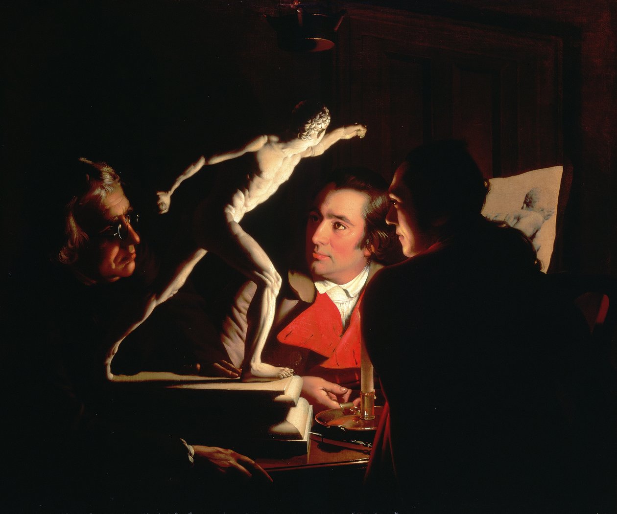 Three Persons Viewing the Gladiator by Candlelight by Joseph Wright of Derby
