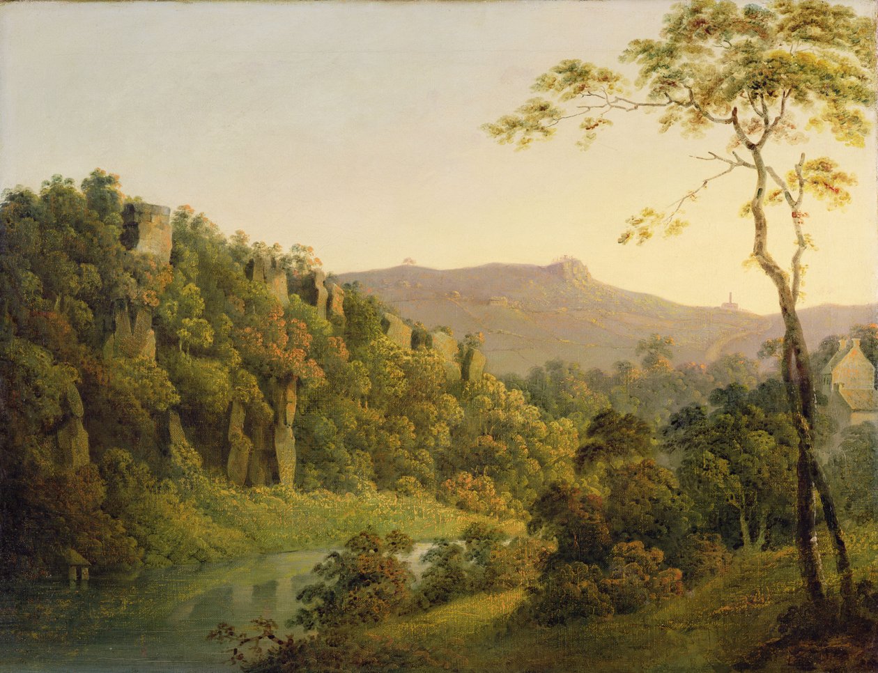 View in Matlock Dale, Looking Towards Black Rock Escarpment by Joseph Wright of Derby