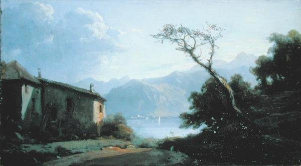 Lake Scene in France by Josephine Bowes