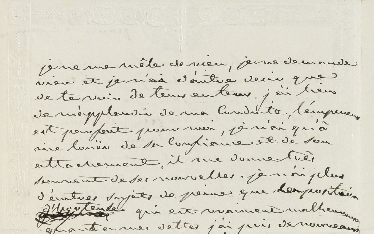 Autograph letter to Eugene de Beauharnais, Paris, 2nd January 1809 by Josephine de Beauharnais