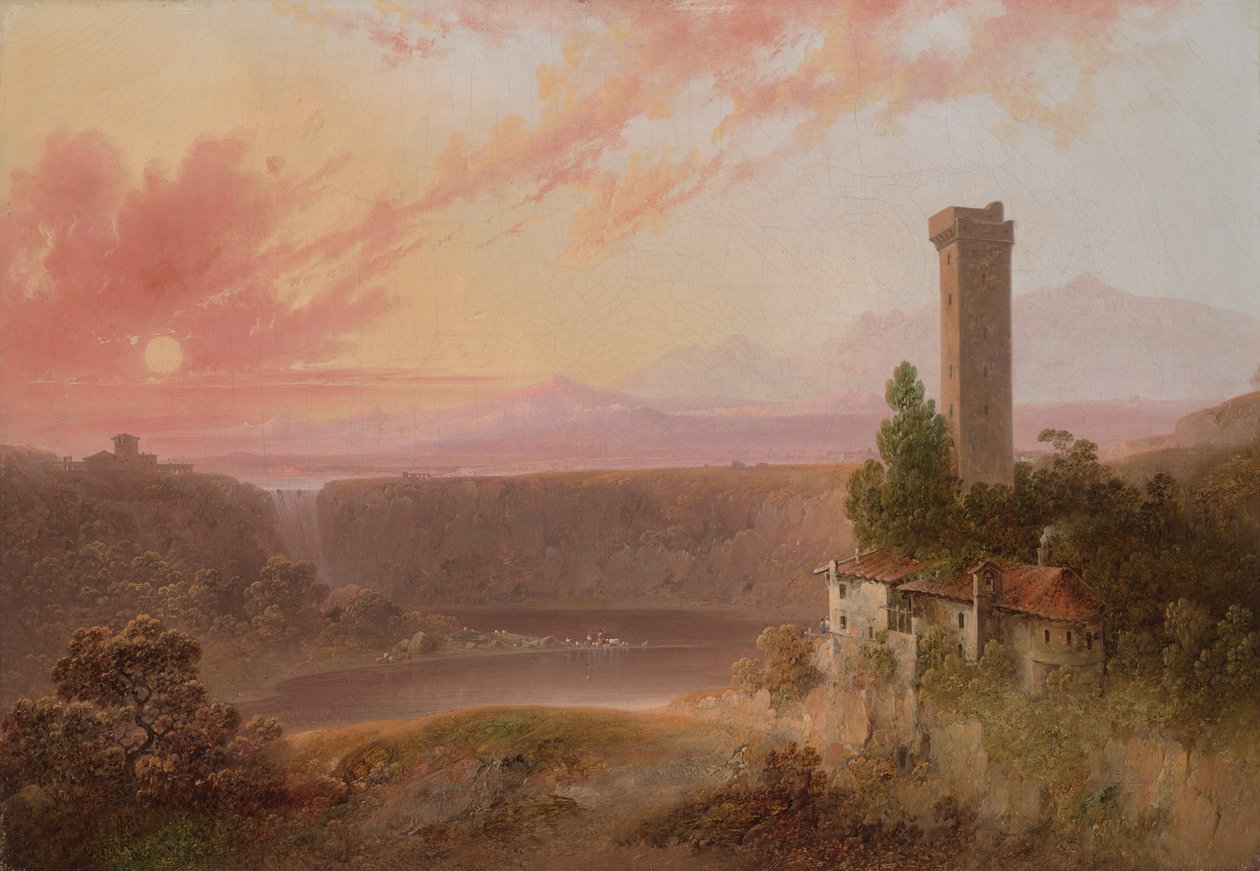 View of Lake Nemi at Sunset by Joshua Shaw