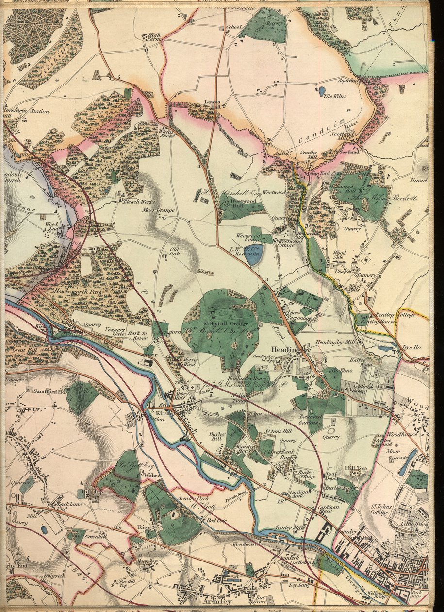 B3, Detail from Map of Ten Miles Around Leeds by Joshua Thorp