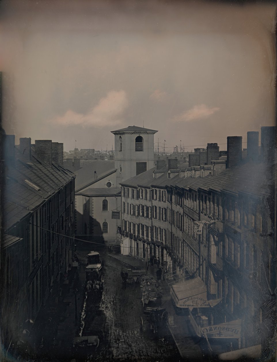 View Down Brattle Street from the Southworth & Hawes Studio at 5 12 Tremont Row, Boston by Josiah Johnson Hawes, Albert Sands Southworth