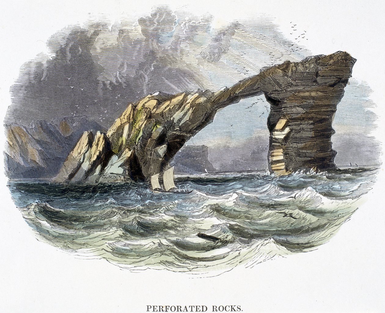 Perforated Rocks, from Phenomena of Nature by Josiah Wood Whymper