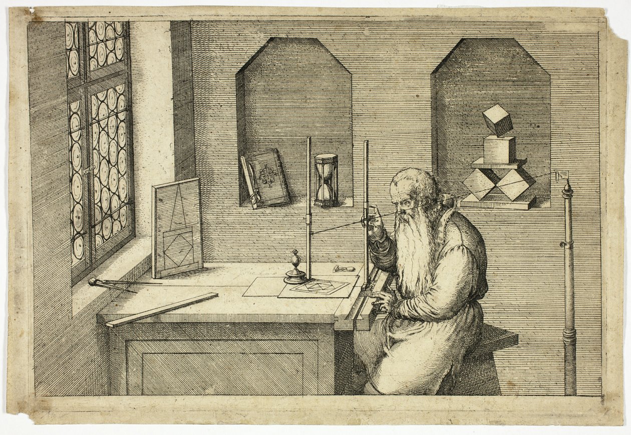 Portrait of Wenzel Jamnitzer in His Study by Jost Amman