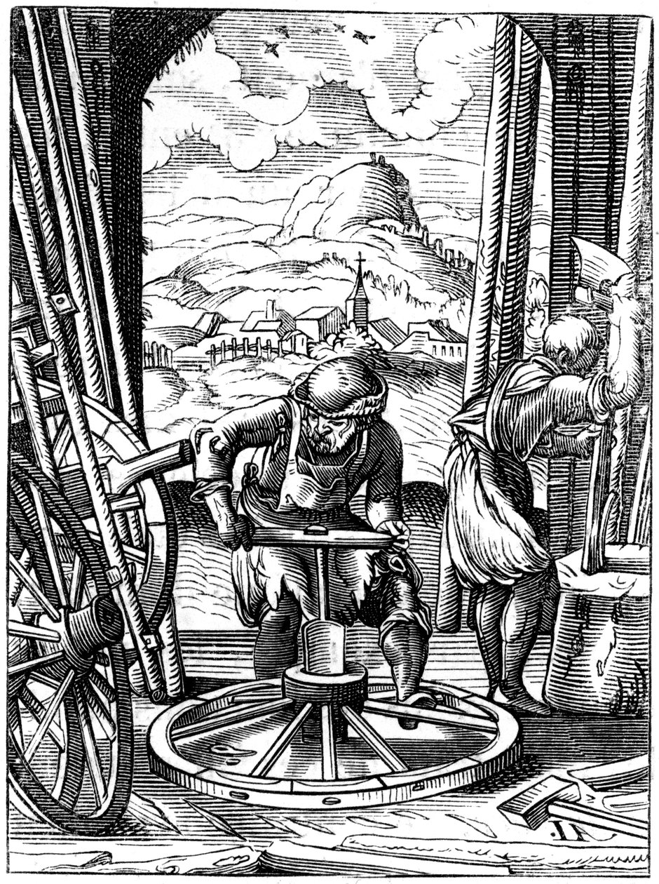 Wheelwright, 16th century by Jost Amman