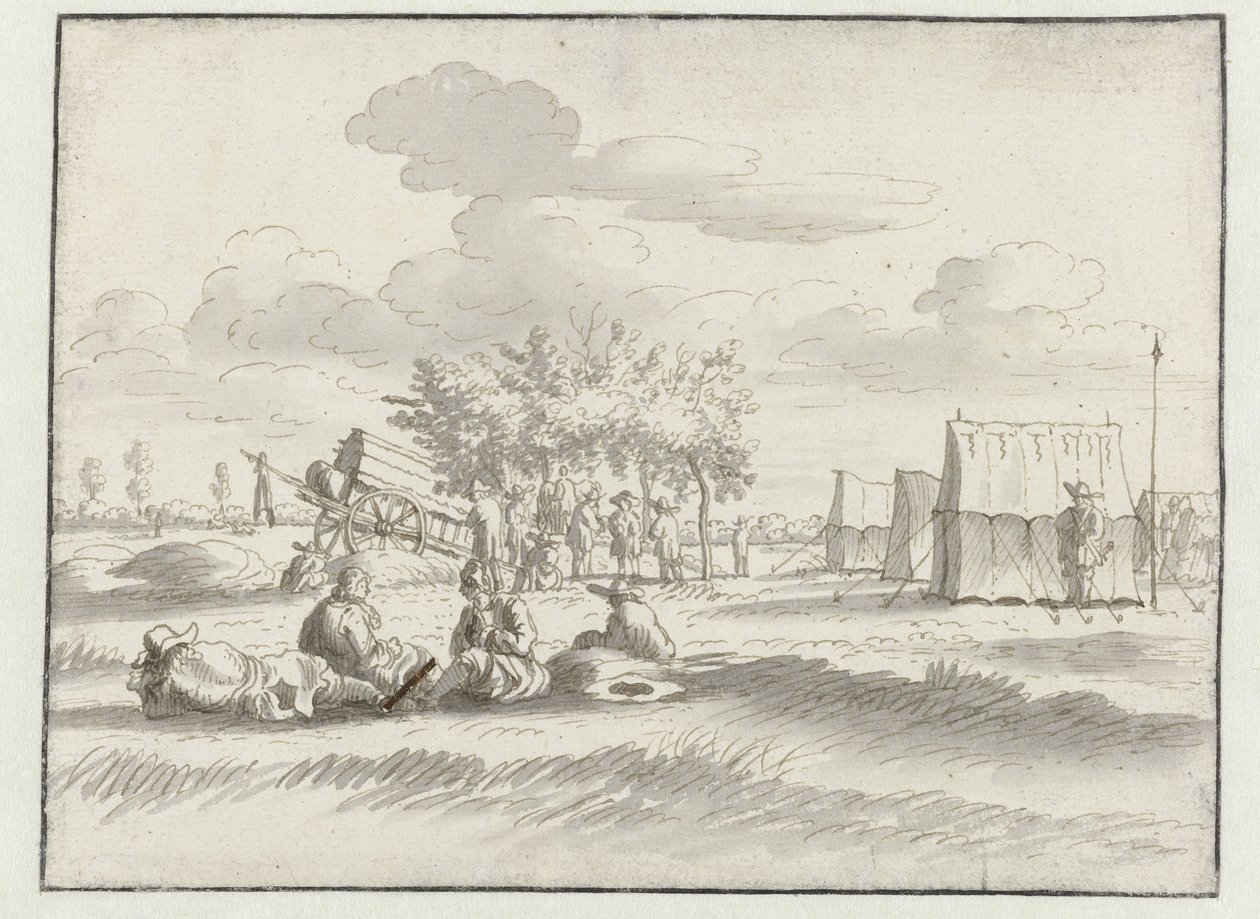 View of an Encampment of the Army of William III near Leuven by Josua de Grave
