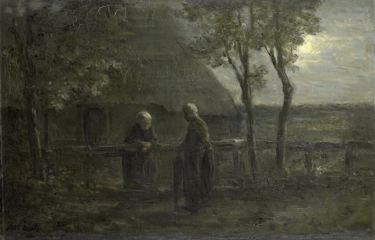 Neighborly Gossip by Jozef (1824-1911) Israels