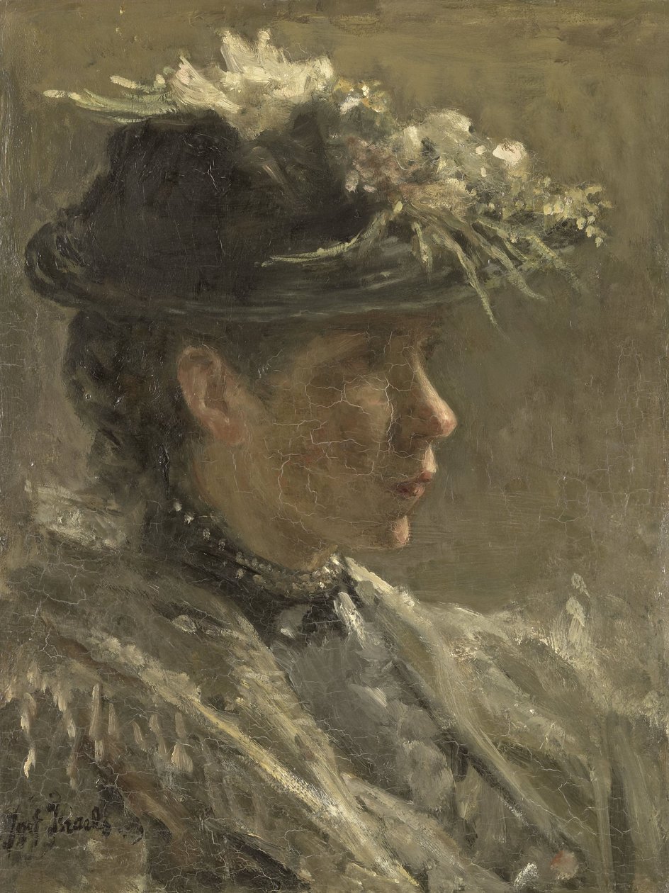 Study of Sijtje van Bemmel by Jozef (1824-1911) Israels