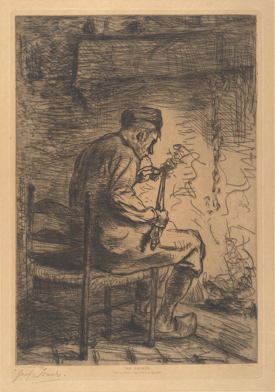 The Smoker by Jozef Israëls