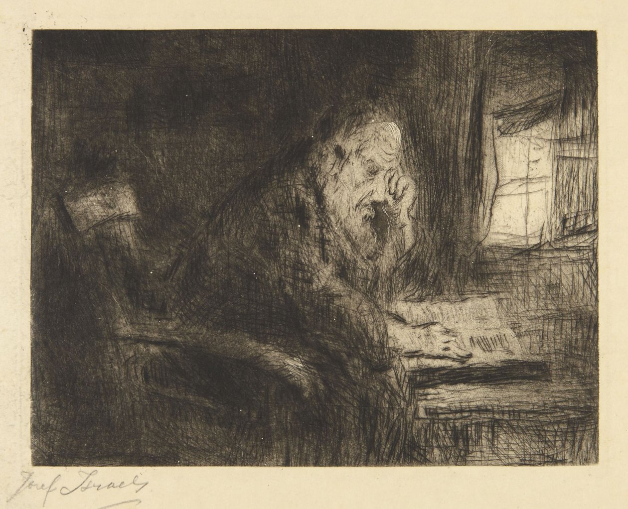 Old Man Reading by Jozef Israëls