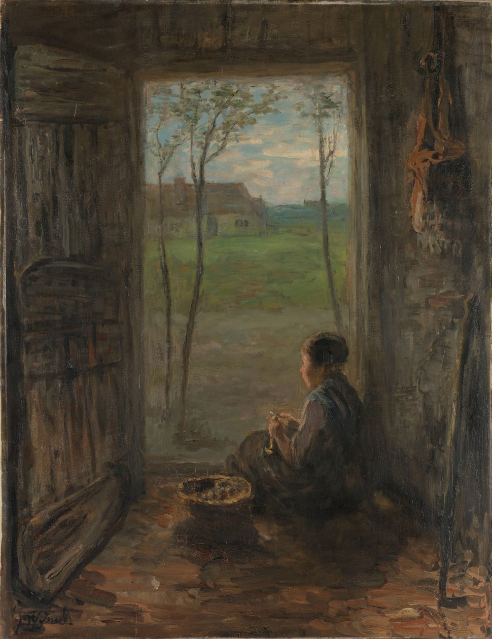 A Laren Scene by Jozef Israëls
