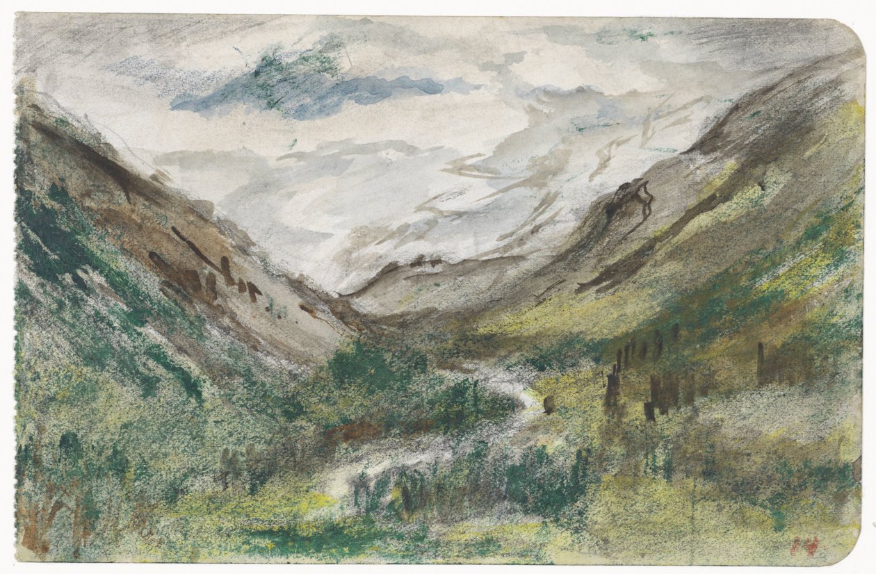 Valley with Vegetated Mountains by Jozef Israëls