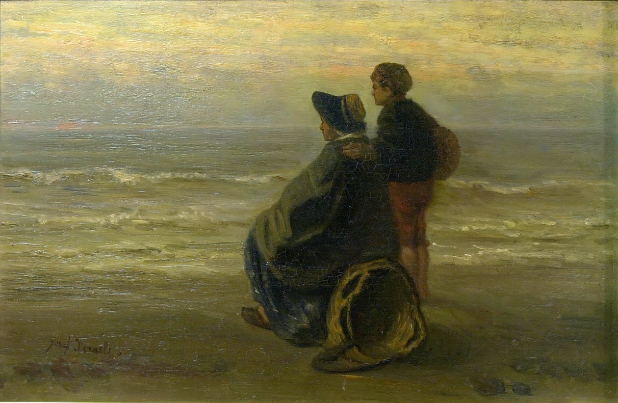 Mother and Child on a Seashore, c. 1890 by Jozef Israëls