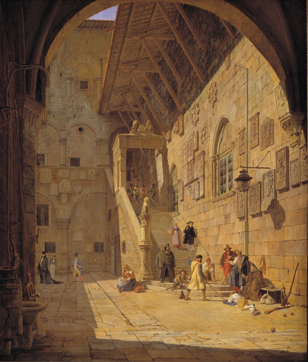 The Courtyard of the Palazzo del Bargello, Florence by Jørgen Roed