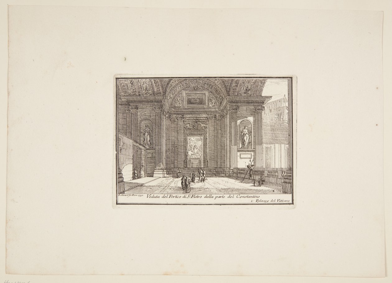 View of the Portico of St. Peter from the Constantine Side. 1. Vatican Palace by Jérôme Charles Bellicard
