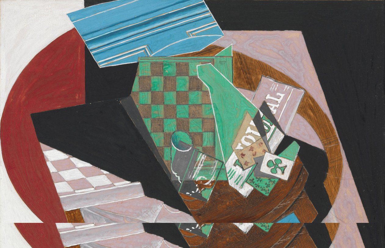 Checkerboard and Playing Cards by Juan Gris