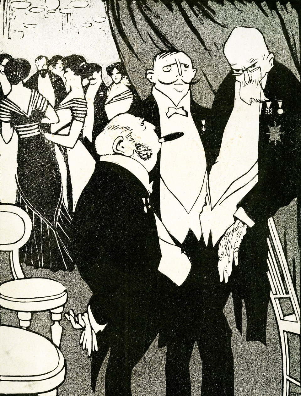 Russian Envoy Debates the Defending Turkey with Other Leaders During a Conference, 1908 by Juan Gris
