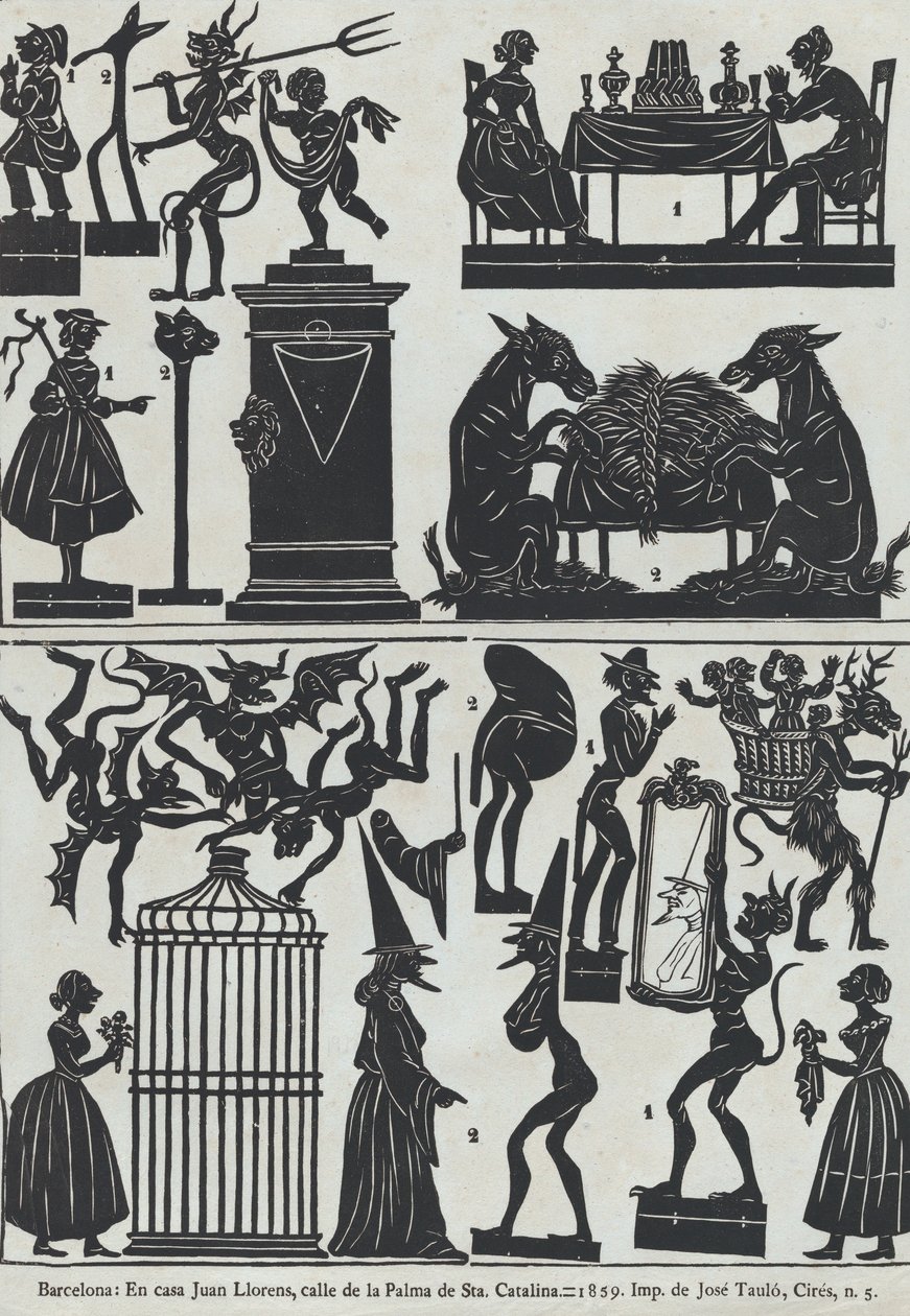 Sheet 11 of figures for Chinese shadow puppets by Juan Llorens