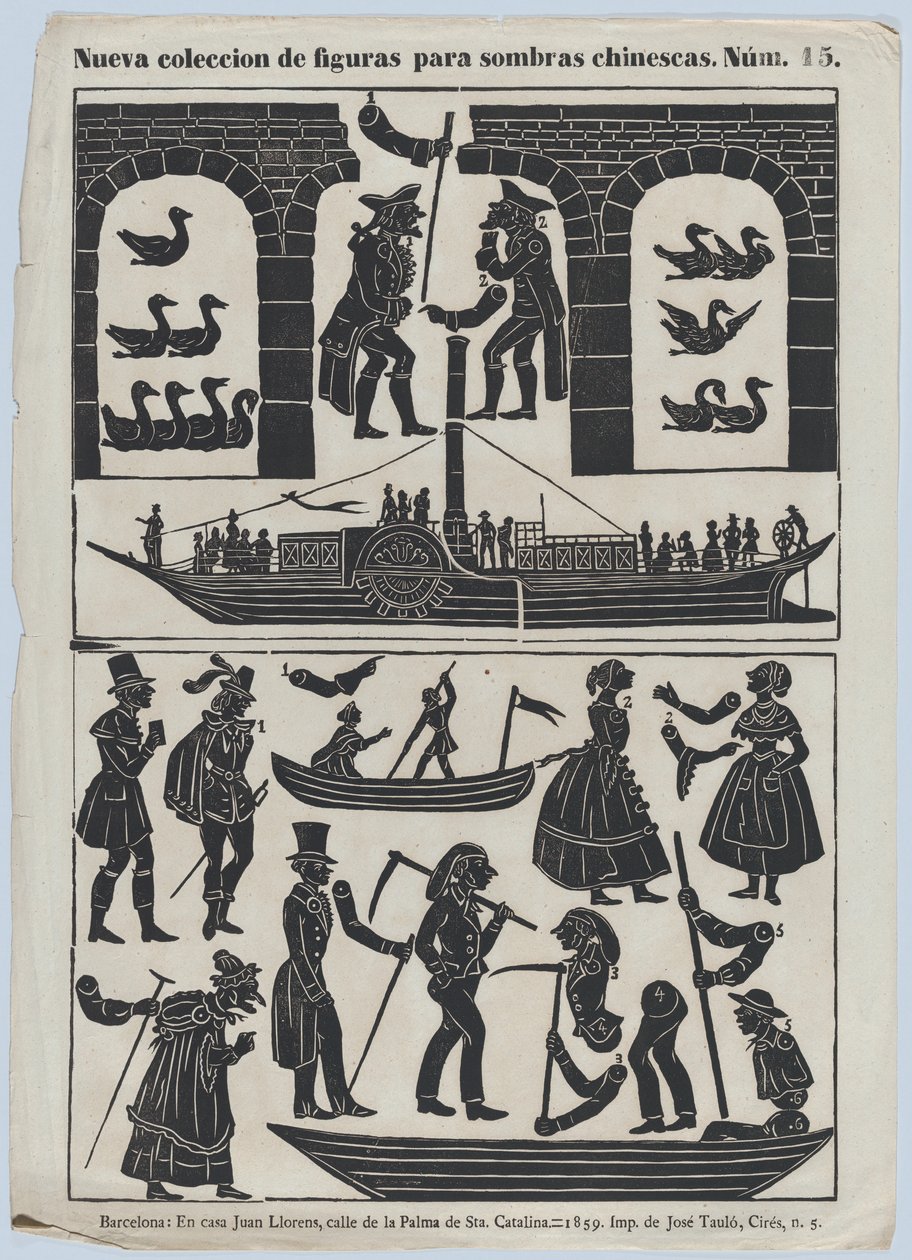 Sheet 15 of figures for Chinese shadow puppets by Juan Llorens