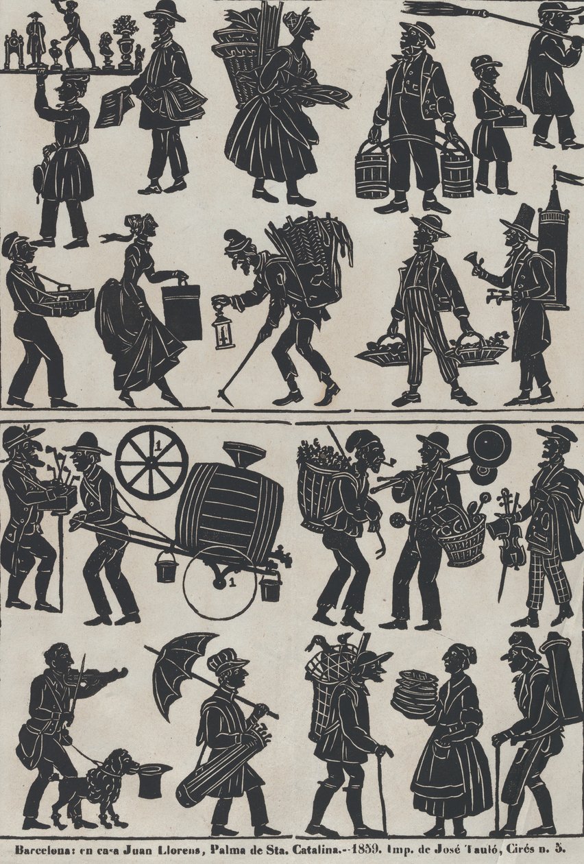 Sheet 3 of Figures for Chinese Shadow Puppets, 1859 by Juan Llorens