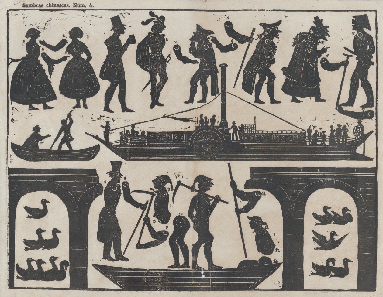Sheet 4 of Figures for Chinese Shadow Puppets by Juan Llorens
