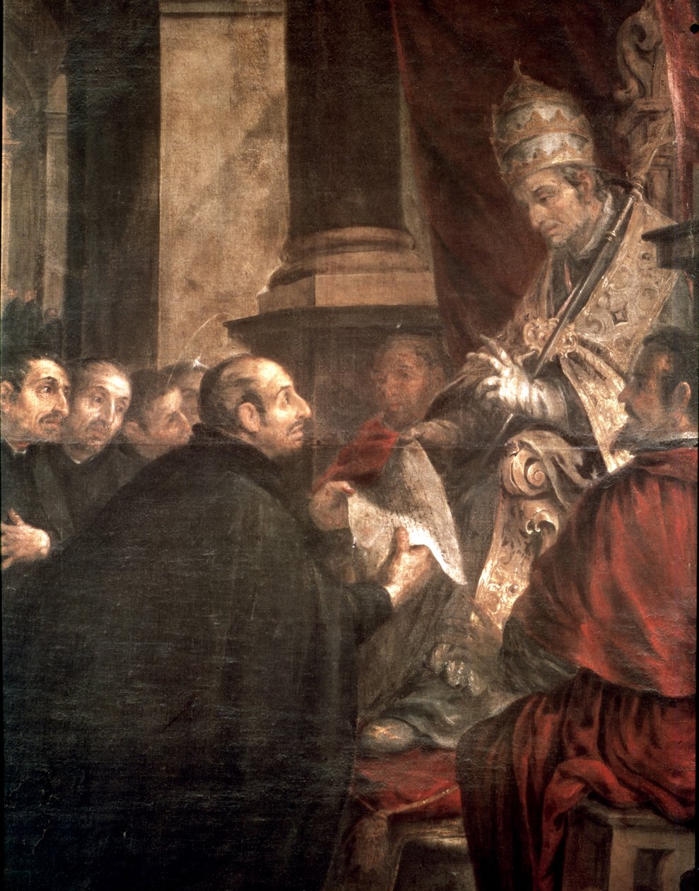 St. Ignatius receiving the papal bull of the foundation of the company of Jesus from Pope Paul III by Juan de Valdes Leal