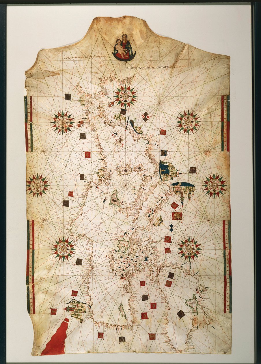 19th century copy of the nautical planisphere by Juan de la Cosa by Juan de la Cosa