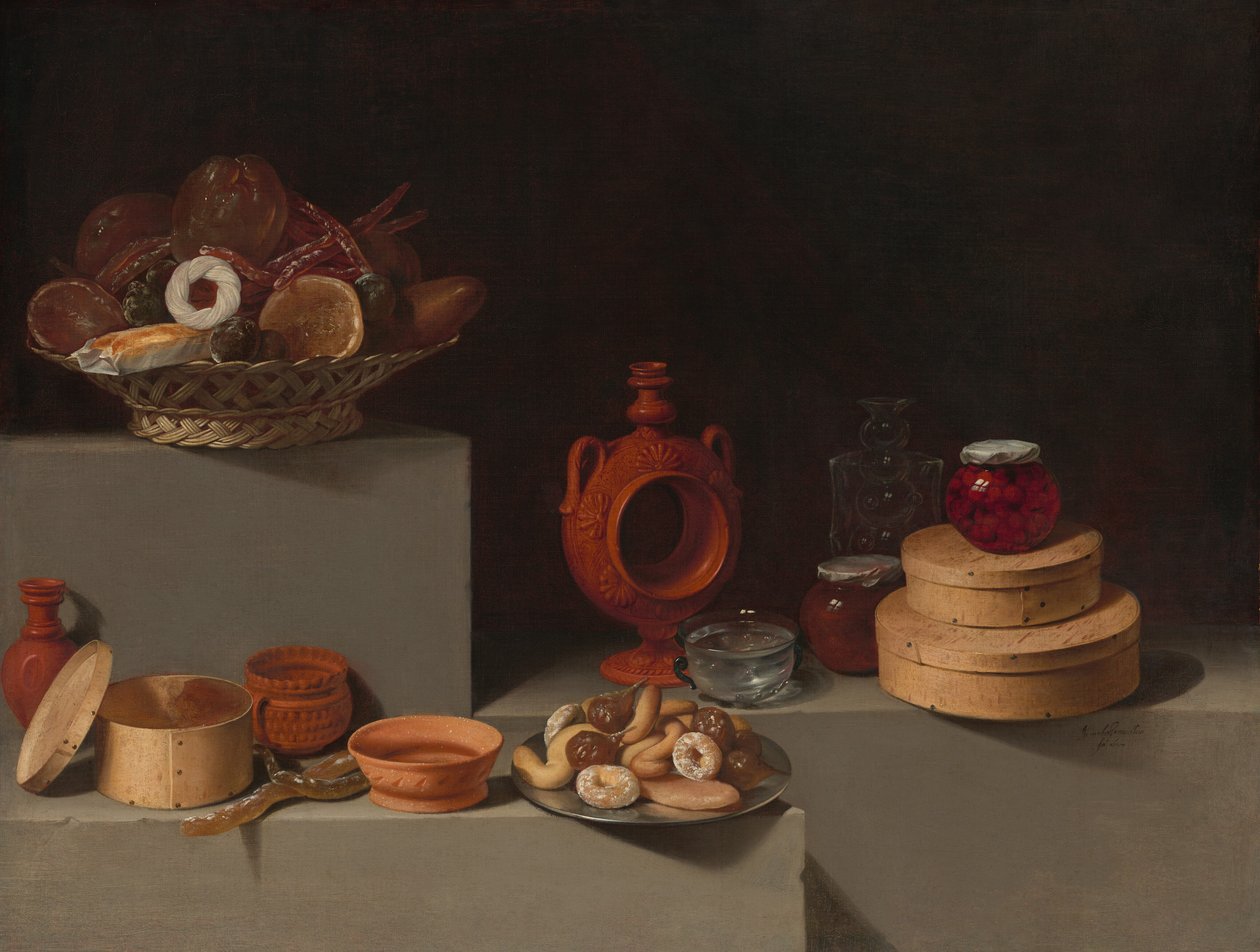 Still Life with Sweets and Pottery by Juan van der Hamen y Leon