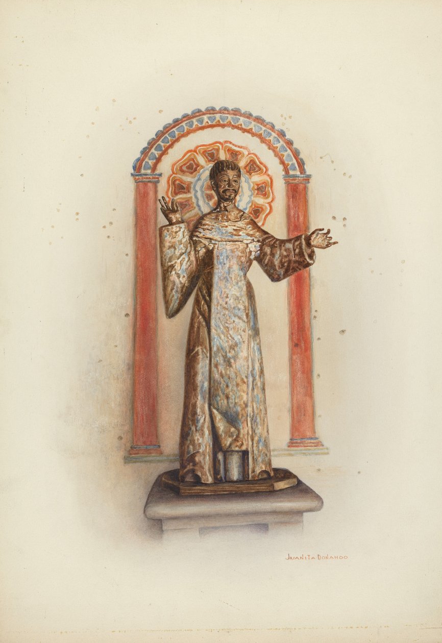 Statue of Santo probably St. Dominic by Juanita Donahoo