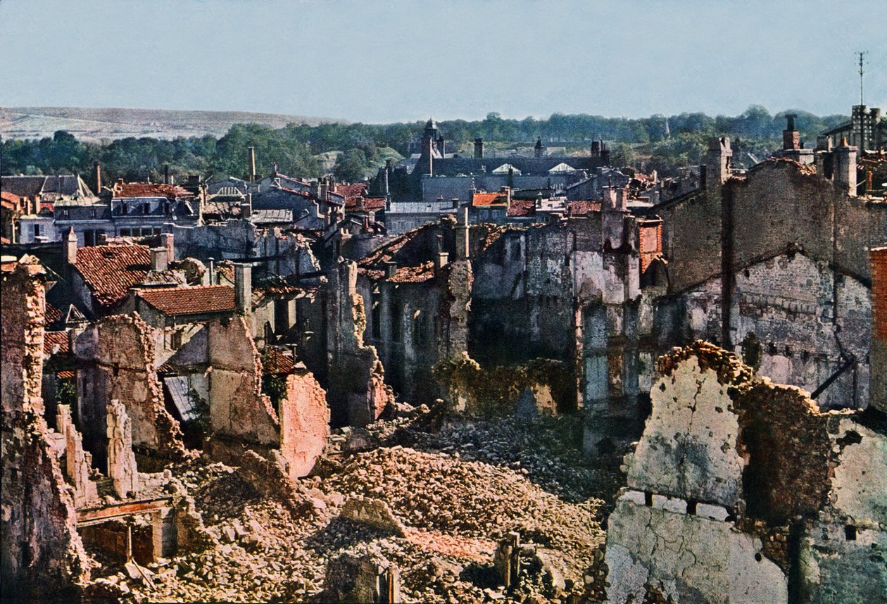 View of Verdun after 8 months of bombing, September 1916 by Jules Gervais Courtellemont
