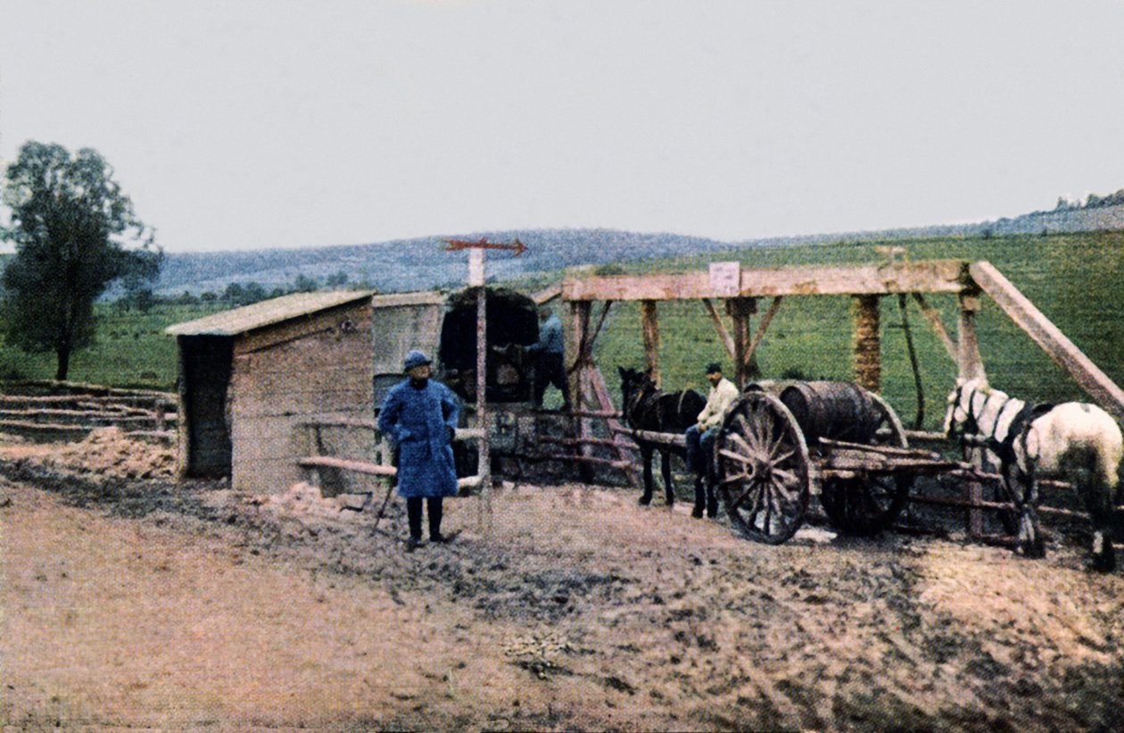 A French water supply station, Verdun, 1916 by Jules Gervais Courtellemont