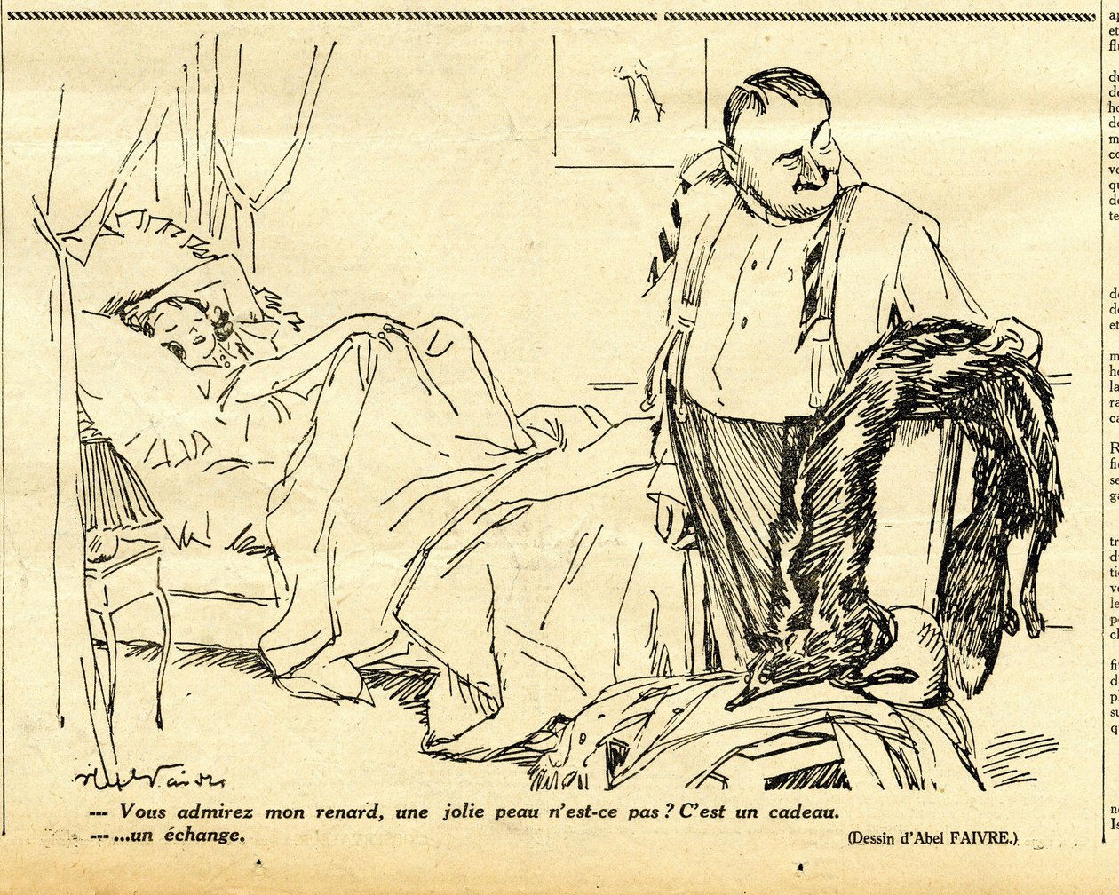 Candid, Satirical in B & W by Jules Abel Faivre