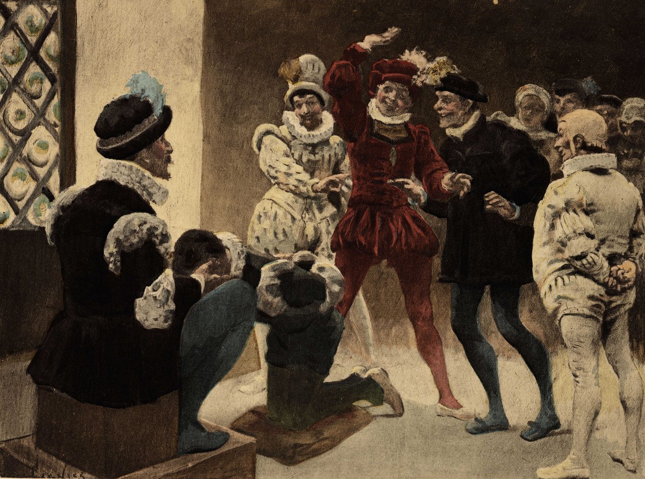 Men Playing Chapifou, illustration by Jules Garnier by Jules Arsene Garnier