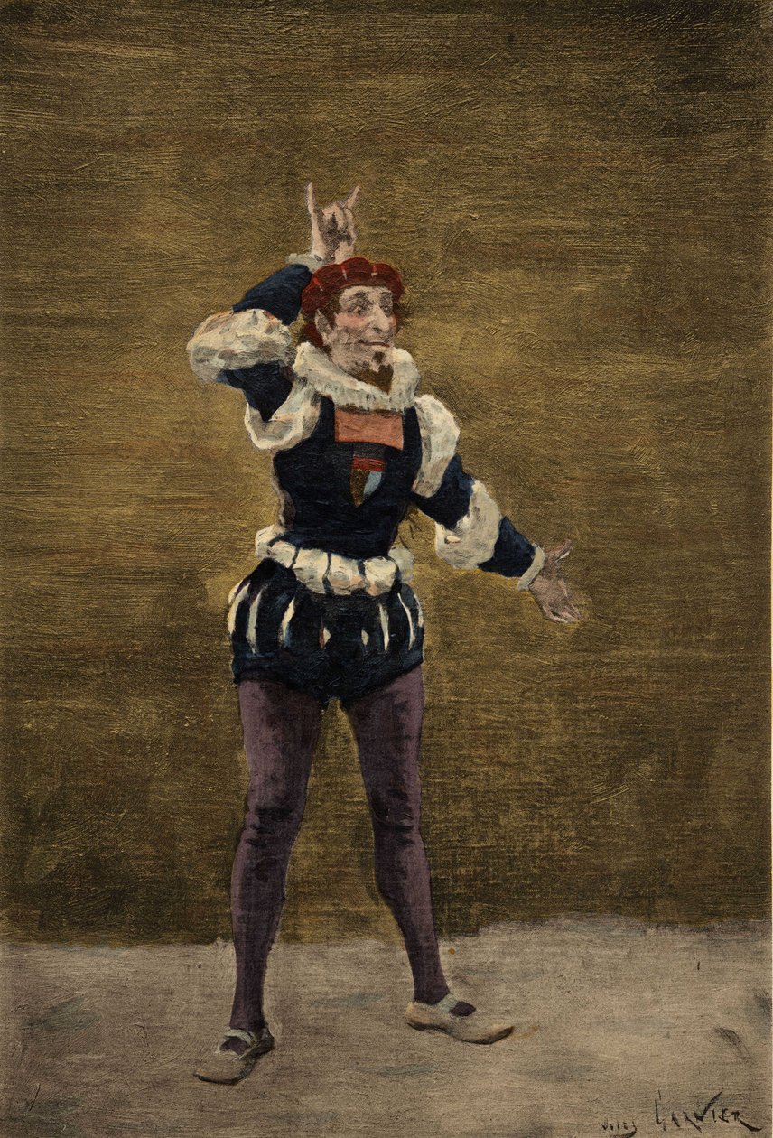 Nazdecabre Communicating with Panurge by Signs. Pantagruel. Illustration by Jules Garnier. In 
