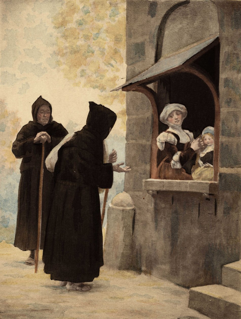 Panurge Addressing Nuns of the Order of the Brothers Beggars. Pantagruel. Illustration by Jules Garnier. In 