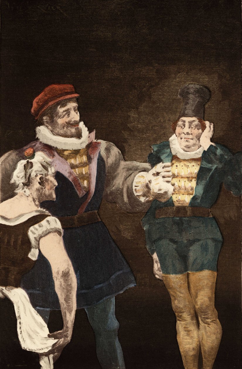 Panurge Giving Money to a Man to Marry an Old Woman. Pantagruel. Illustration by Jules Garnier. In 