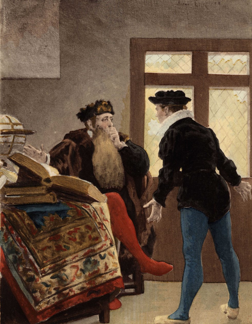 The Philosopher Trouillogan and Panurge Discussing Marriage. Pantagruel. Illustration by Jules Garnier. In 