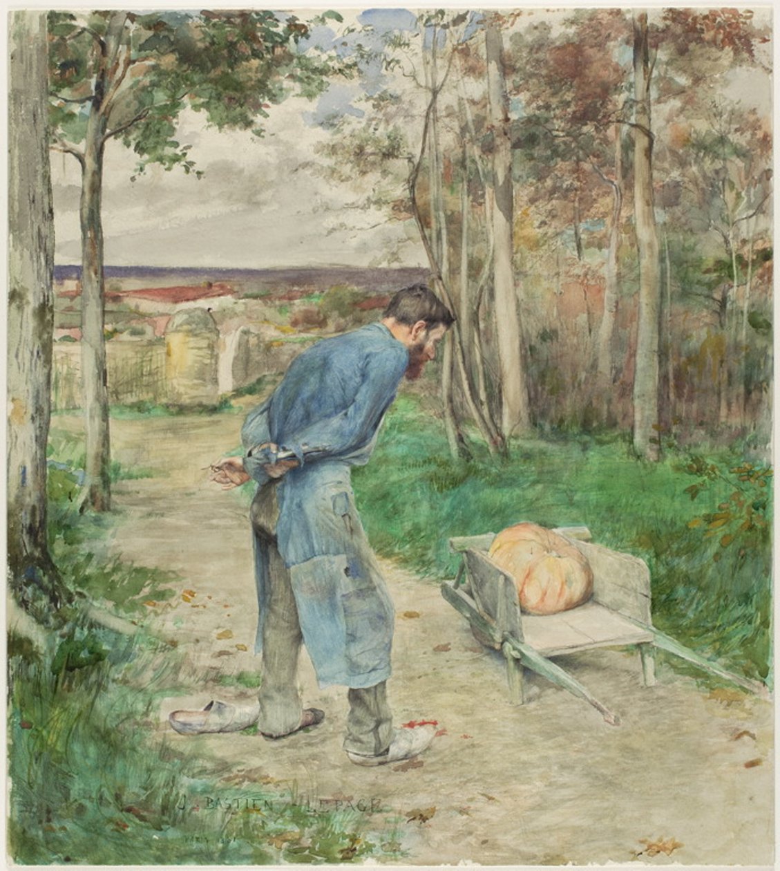 The Acorn and the Pumpkin by Jules Bastien Lepage