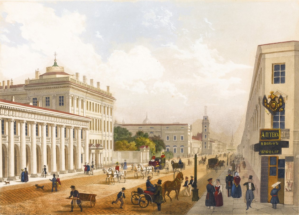 View of the Nevsky Prospekt in Saint Petersburg by Jules Charlemagne
