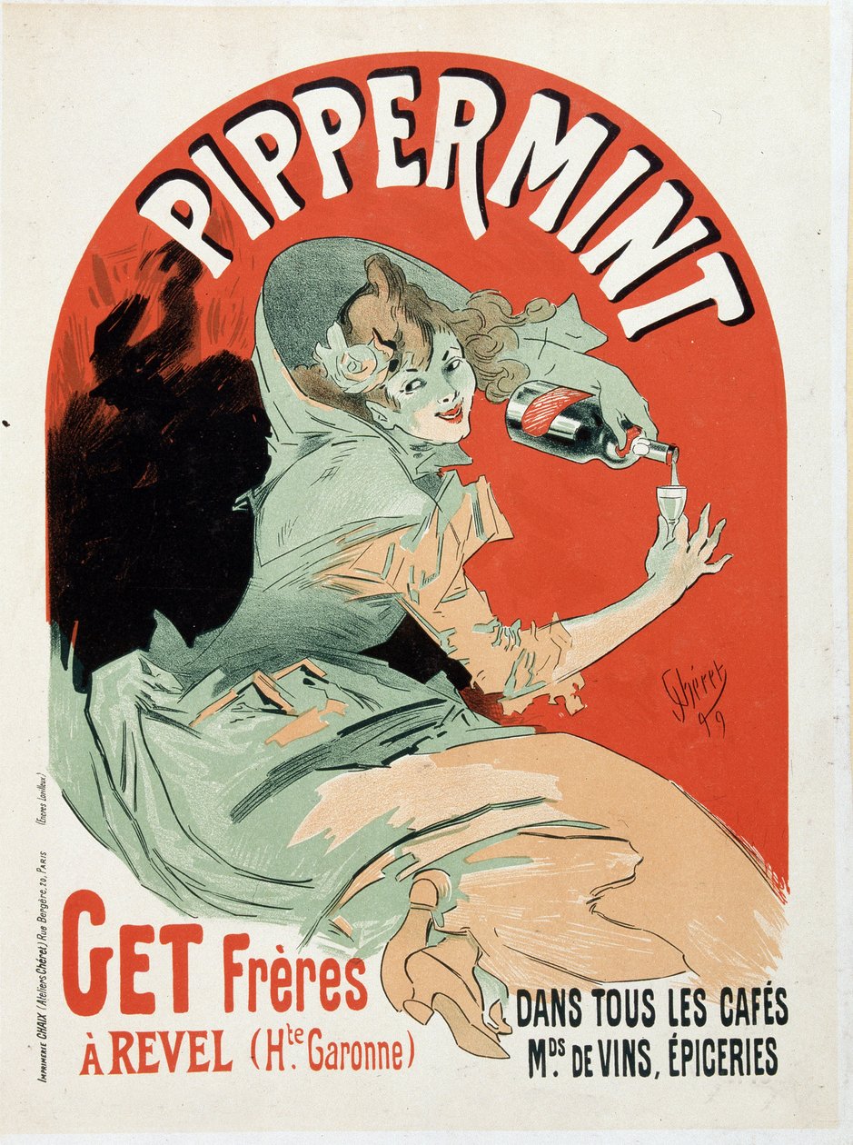 Advertising poster for the Pippermint Get Freres - by Jules Cheret by Jules Cheret