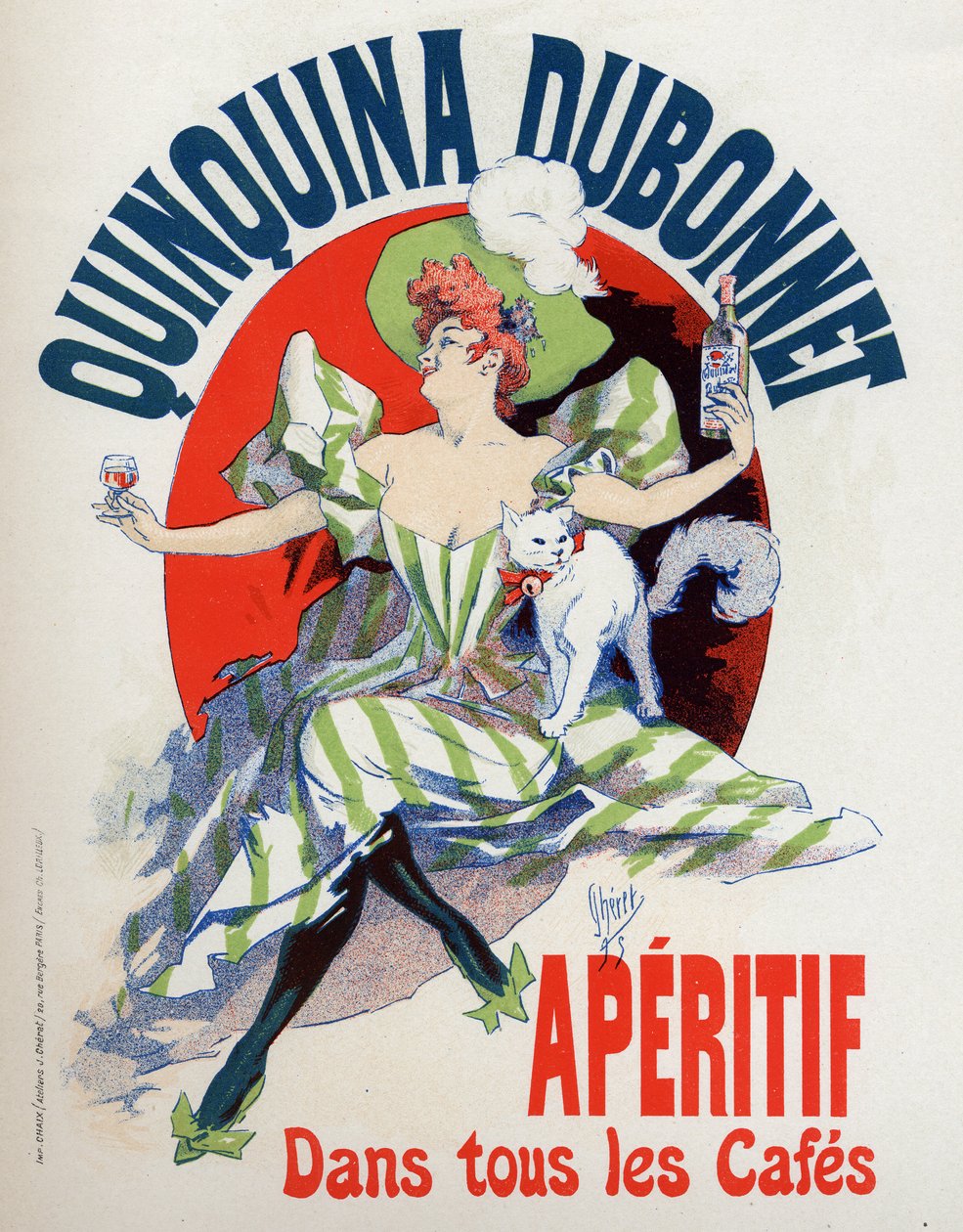 Food and Beverage. Quinquina Dubonnet aperitif. Poster by Jules Cheret, France by Jules Cheret
