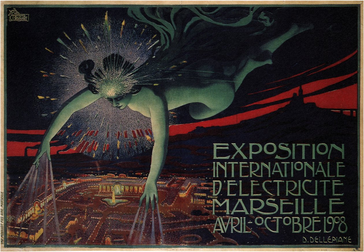 Poster for the International Exhibition of Electricity in 1908 by Jules Cheret